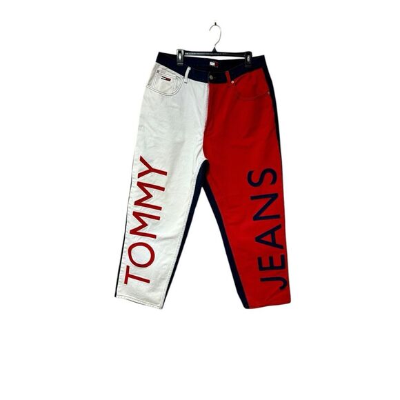 Vintage 1990's Tommy Hilfiger Men's Wide Leg Jeans Pants Aaliyah Rare Hip-Hop - Picture 1 of 12